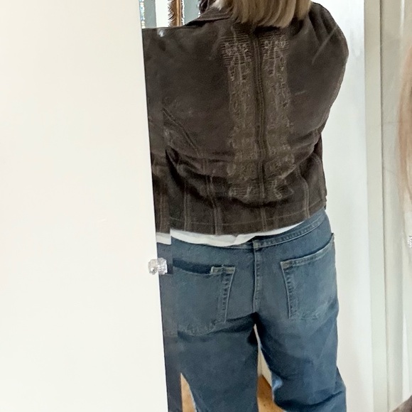 Ibisco Distressed Leather Embroidered Jacket | Cropped Blazer | Boho Chic - Picture 9 of 16